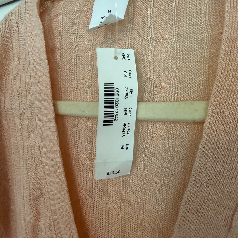 NWT JCrew Women's Pink Linen Cardigan Sweater - Picture 3 of 6